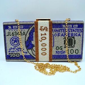 Elegant Dollar Rhinestone Crossbody/Clutch/Purse 